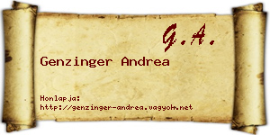 Genzinger Andrea névjegykártya